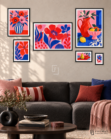 Playful Palette Statement gallery wall: 6 framed artworks in Black, arranged across 170 × 100 cm.