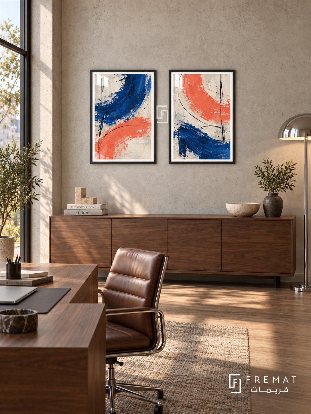 Resonance — set of two abstract artworks in Black frames.