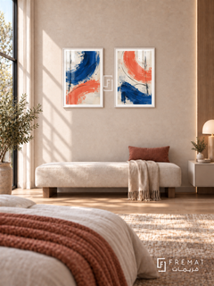 Resonance — set of two abstract artworks in White frames.