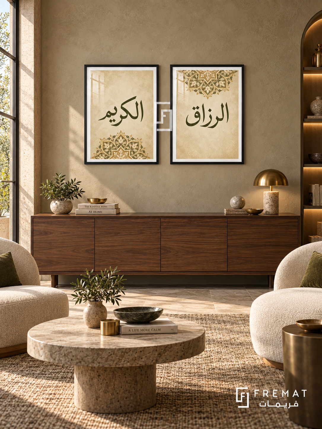Provision — set of two Islamic calligraphy artworks in Black frames.