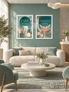 Dentistry — set of two commercial artworks in White frames.