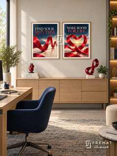 Cardiology — set of two commercial artworks in Wooden Texture frames.