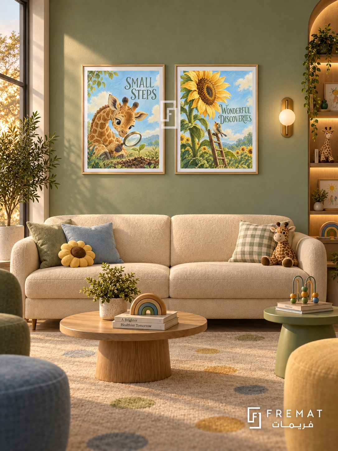 Pediatrics — set of two commercial artworks in Gold frames.
