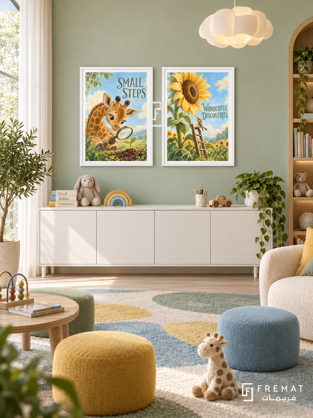 Pediatrics — set of two commercial artworks in White frames.