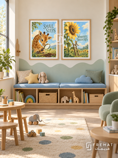 Pediatrics — set of two commercial artworks in Wooden Texture frames.