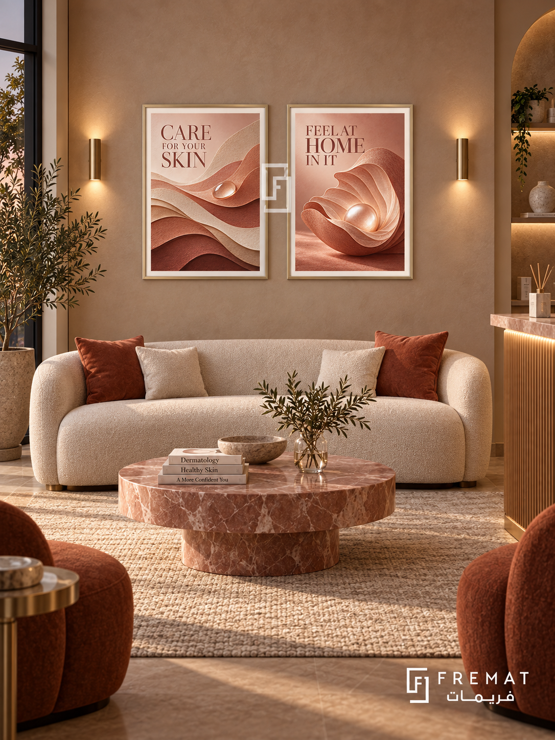 Dermatology — set of two commercial artworks in Gold frames.