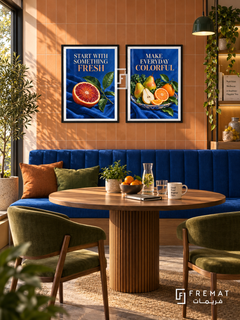 Nutrition — set of two commercial artworks in Black frames.