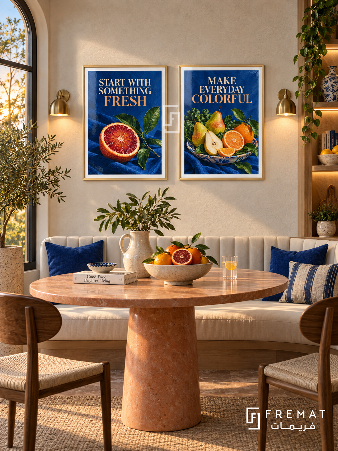 Nutrition — set of two commercial artworks in Gold frames.