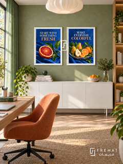 Nutrition — set of two commercial artworks in White frames.