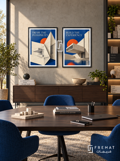 Architecture — set of two commercial artworks in Black frames.