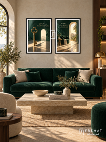 Real Estate — set of two commercial artworks in Black frames.