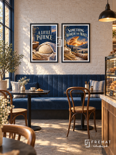 Bakery — set of two commercial artworks in Black frames.