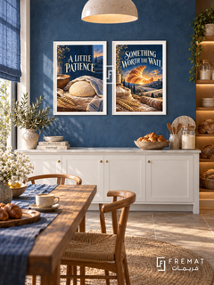 Bakery — set of two commercial artworks in White frames.