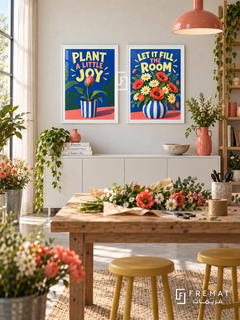 Florist — set of two commercial artworks in White frames.