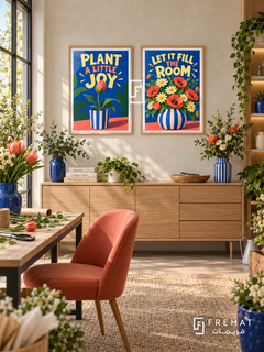Florist — set of two commercial artworks in Wooden Texture frames.