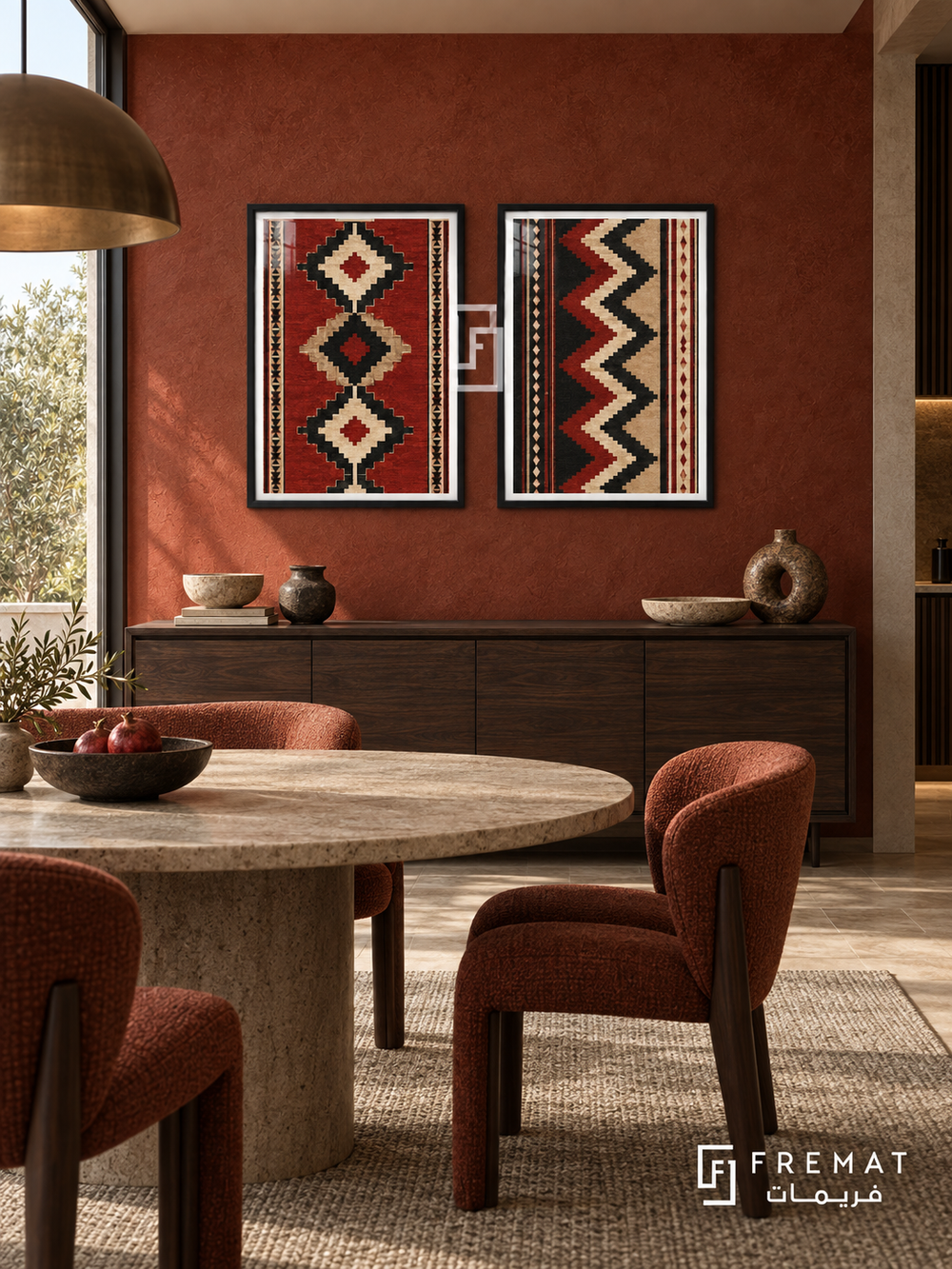 Desert Weave — set of two culture artworks in Black frames.