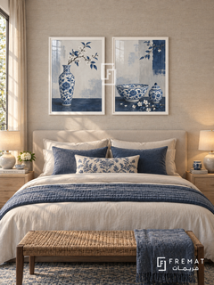 Kiln Stories — set of two culture artworks in White frames.
