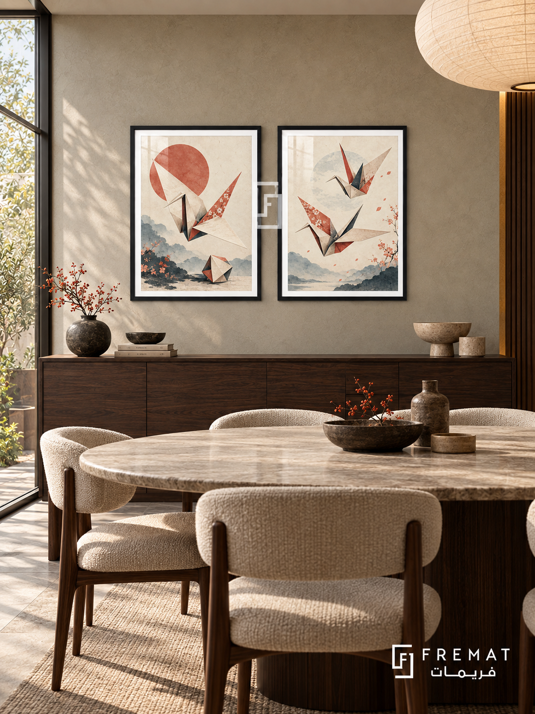 Paper Flight — set of two culture artworks in Black frames.