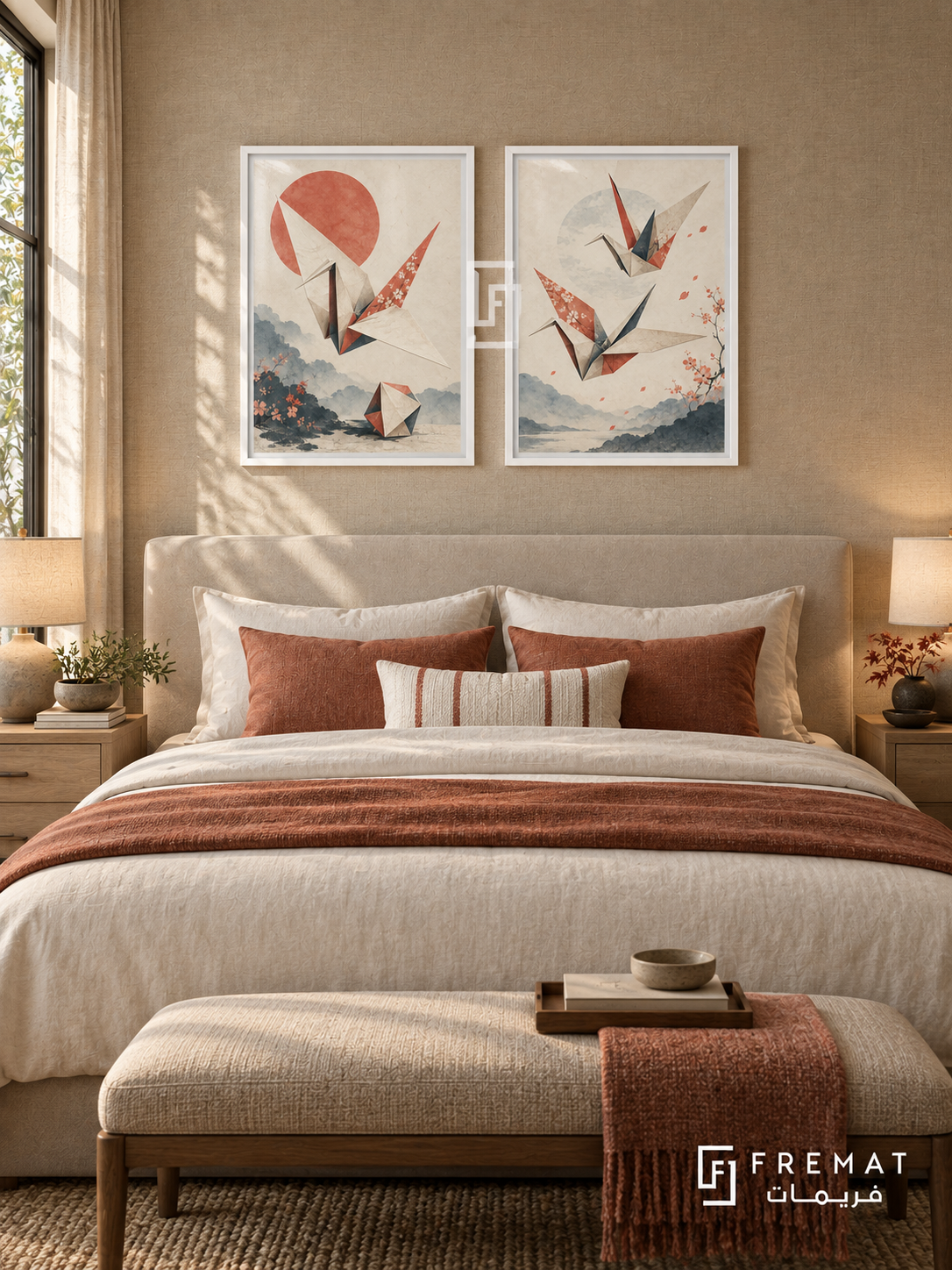 Paper Flight — set of two culture artworks in White frames.