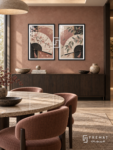 Silk Fan — set of two culture artworks in Black frames.