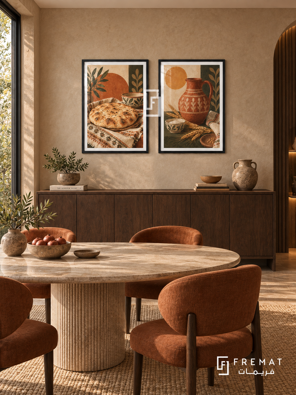 Shared Bread — set of two culture artworks in Black frames.