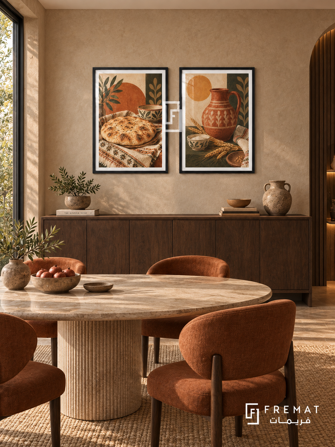 Shared Bread — set of two culture artworks in Black frames.