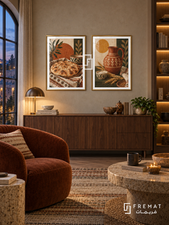 Shared Bread — set of two culture artworks in Gold frames.