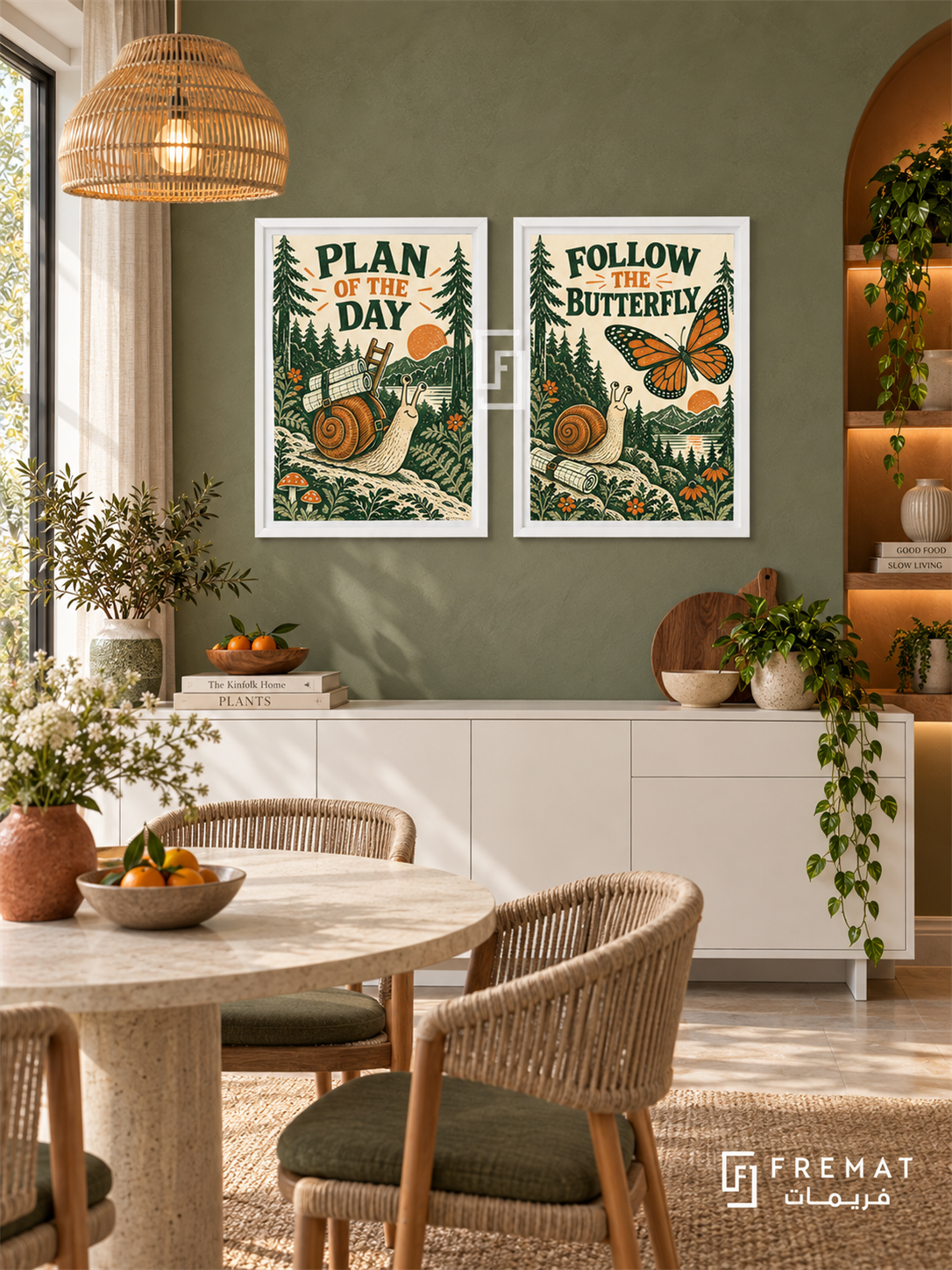 Plans — set of two funny artworks in White frames.