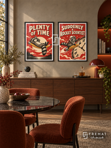 Deadline — set of two funny artworks in Black frames.