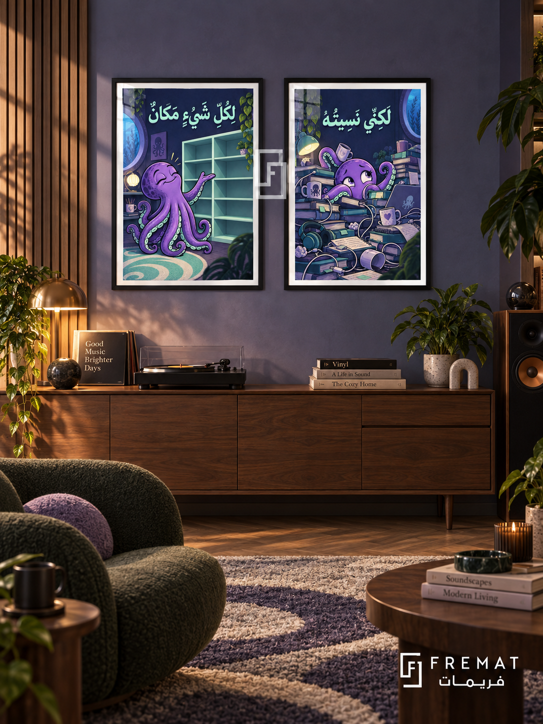 Chaos — set of two funny artworks in Black frames.