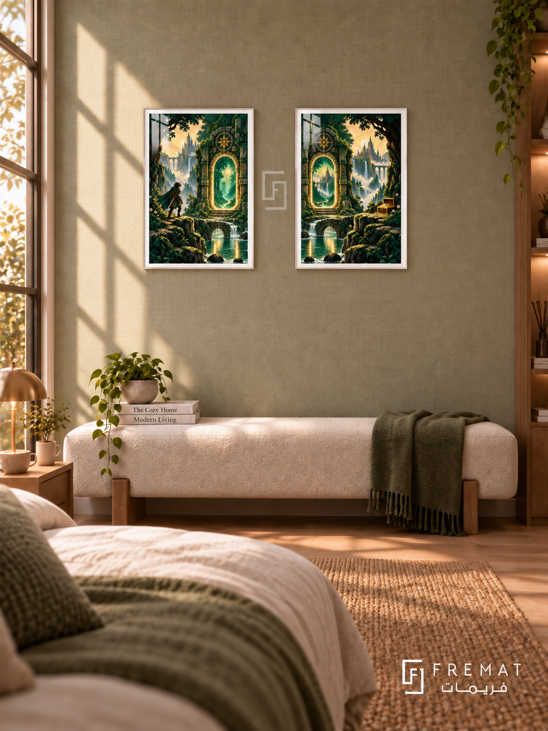 Pixel Quest — set of two gaming artworks in White frames.