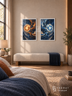 Magic Elements — set of two gaming artworks in White frames.