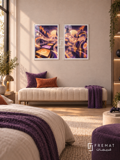 Rhythm Play — set of two gaming artworks in White frames.