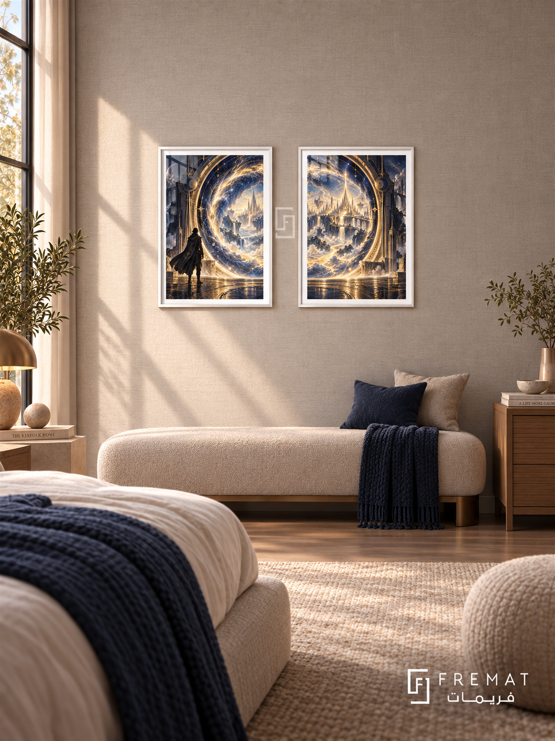 Final Portal — set of two gaming artworks in White frames.