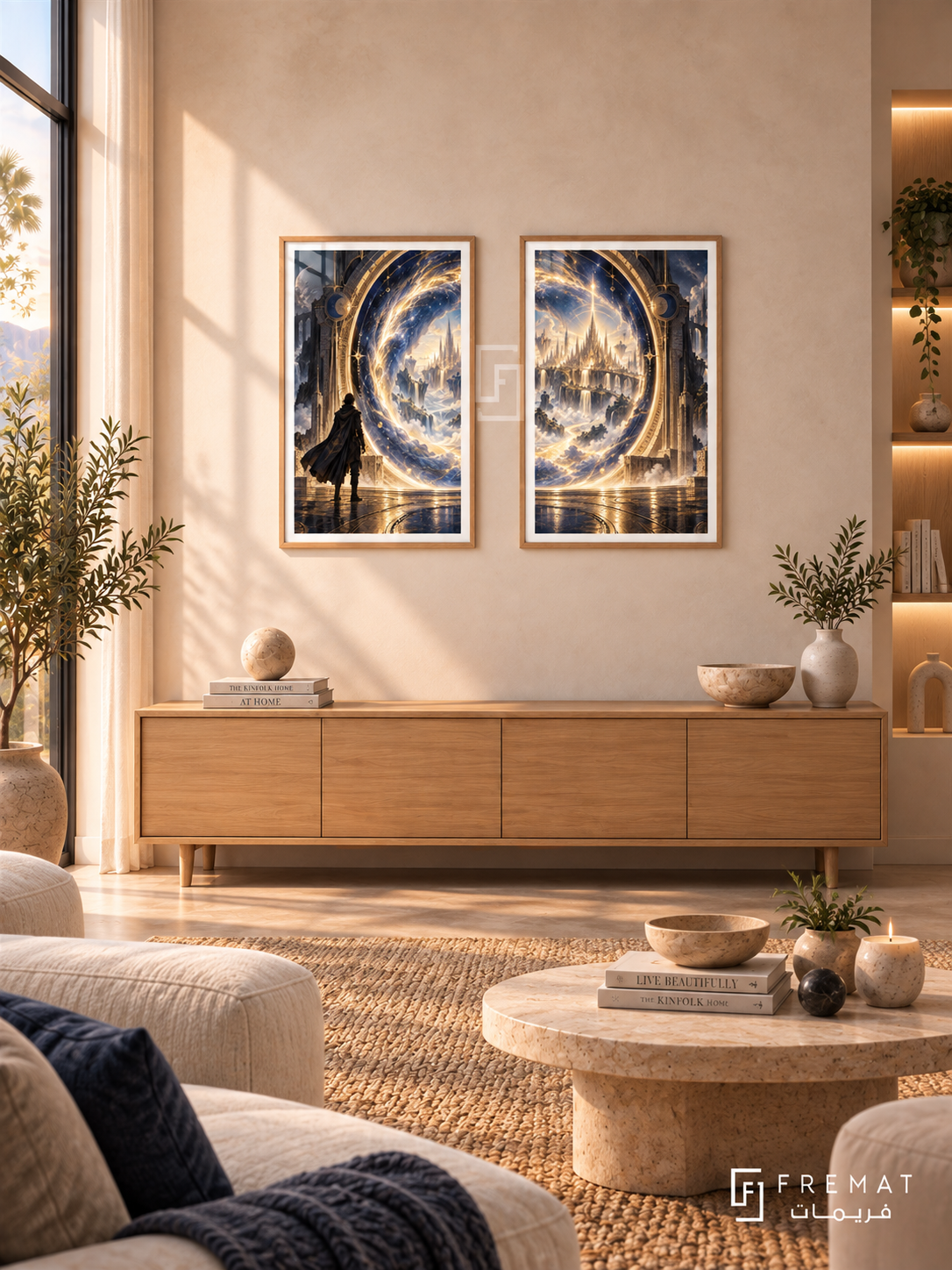 Final Portal — set of two gaming artworks in Wooden Texture frames.