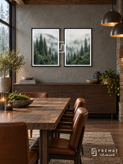 Forest Breath — set of two nature artworks in Black frames.