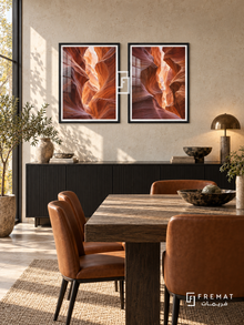 Canyon Layers — set of two nature artworks in Black frames.
