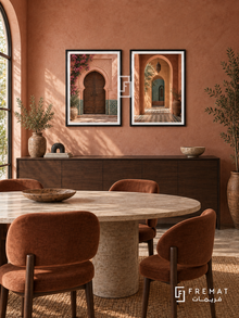 Marrakech Glow — set of two places artworks in Black frames.