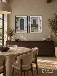 Lisbon Tiles — set of two places artworks in Black frames.