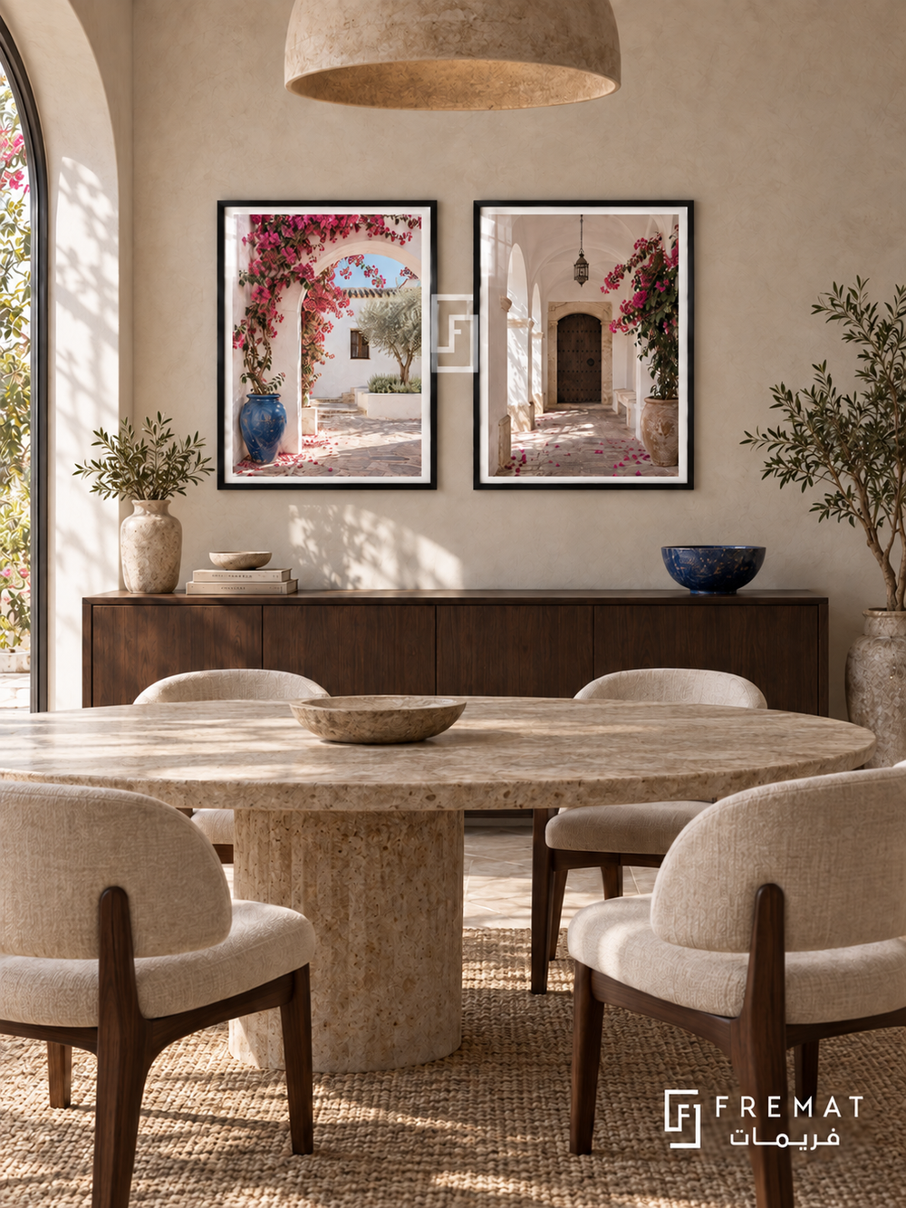 Andalusian Shade — set of two places artworks in Black frames.