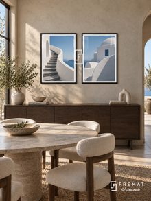 Cycladic Curves — set of two places artworks in Black frames.