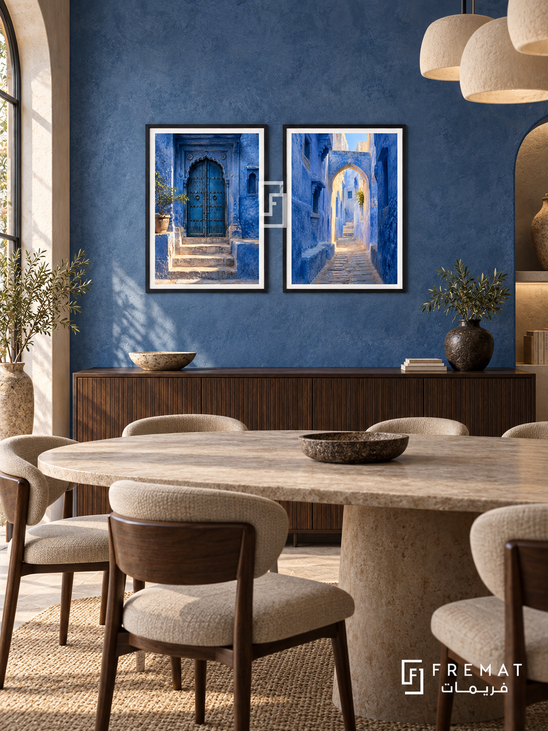 Jodhpur Passage — set of two places artworks in Black frames.