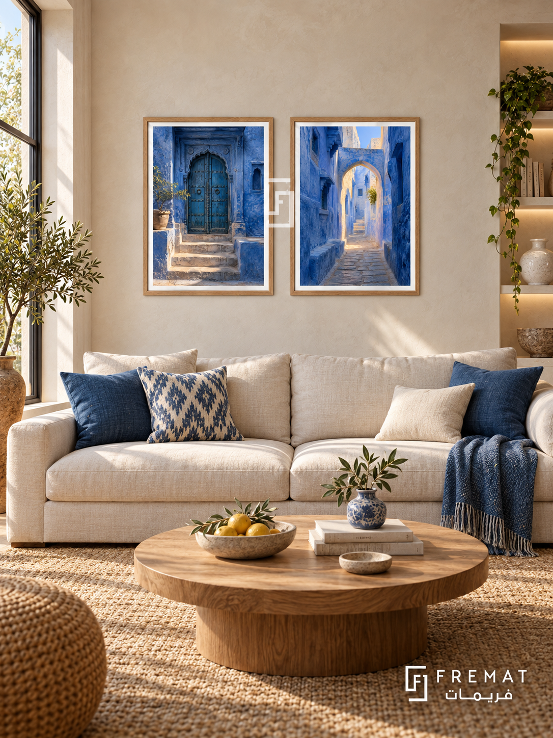 Jodhpur Passage — set of two places artworks in Wooden Texture frames.