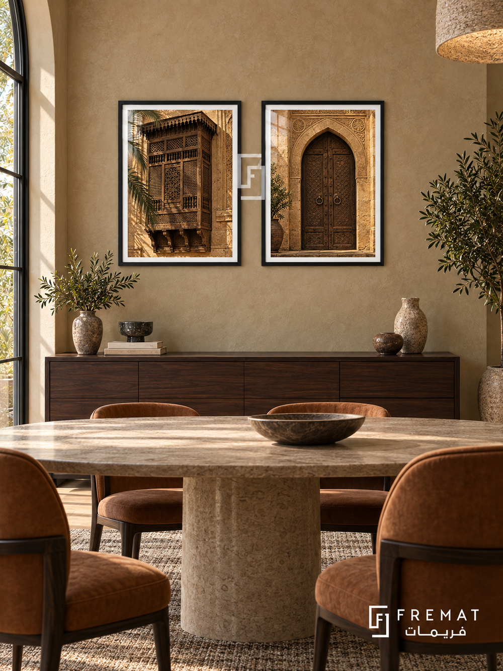 Cairo Heritage — set of two places artworks in Black frames.