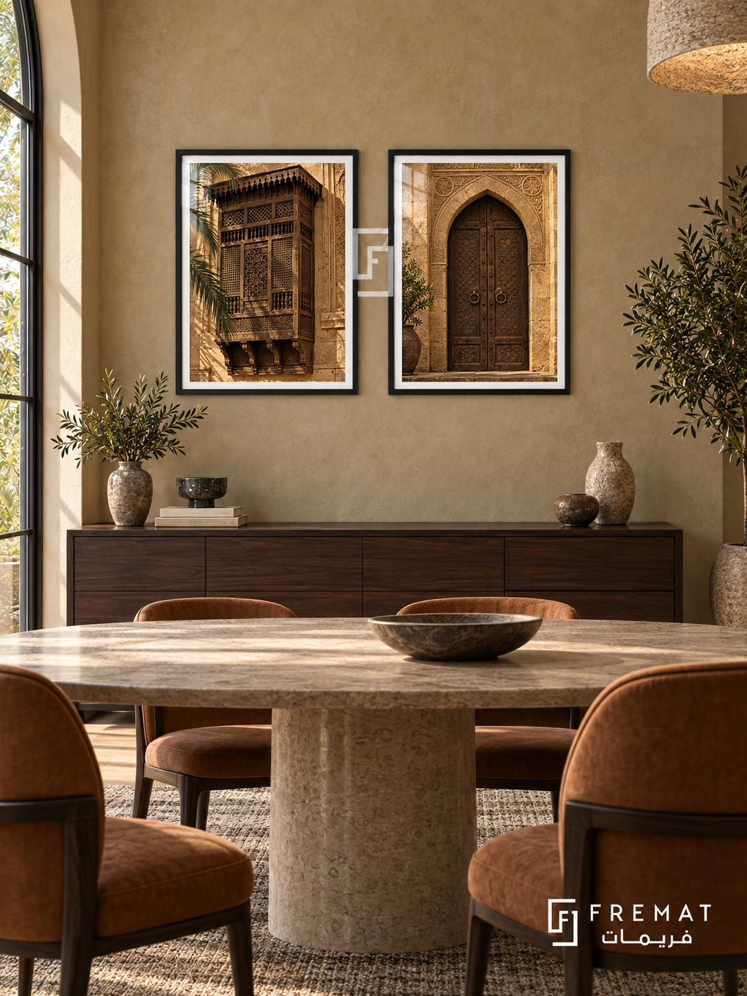 Cairo Heritage — set of two places artworks in Black frames.