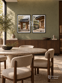 Seoul Hanok — set of two places artworks in Black frames.