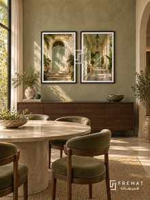Tropical Veranda — set of two places artworks in Black frames.