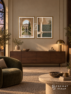 Granada Geometry — set of two places artworks in Gold frames.