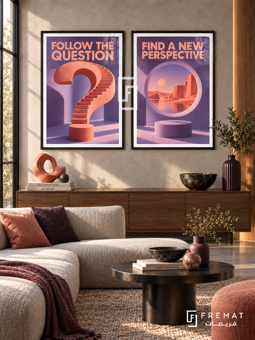 Curiosity — set of two quotes artworks in Black frames.