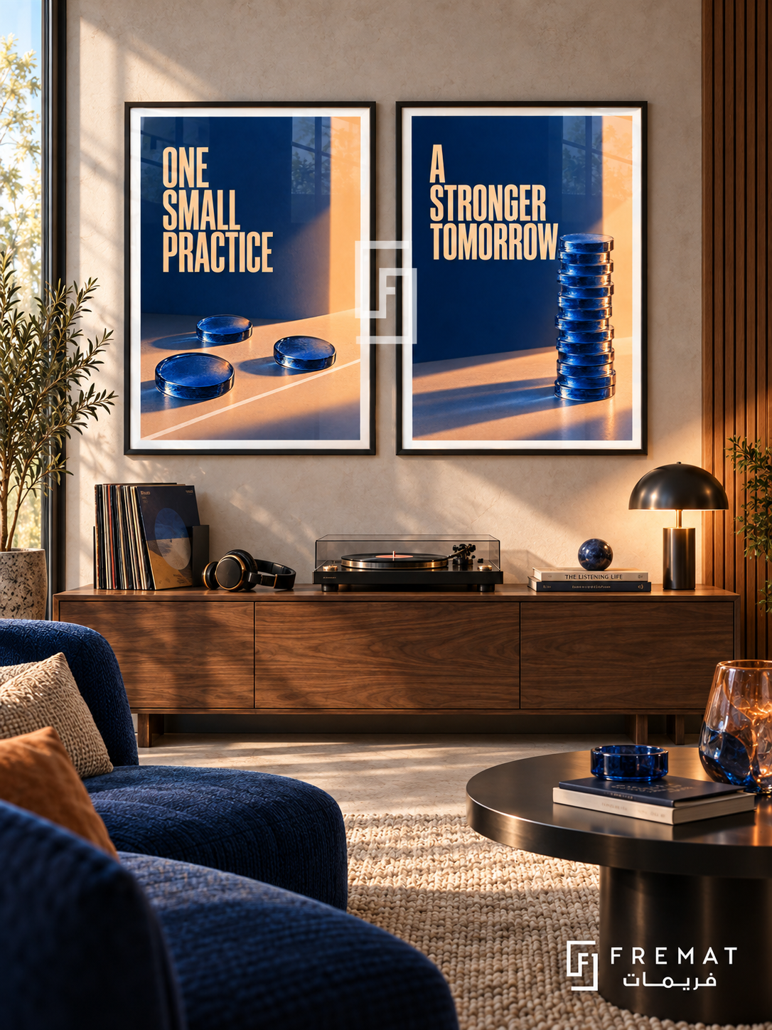 Practice — set of two quotes artworks in Black frames.